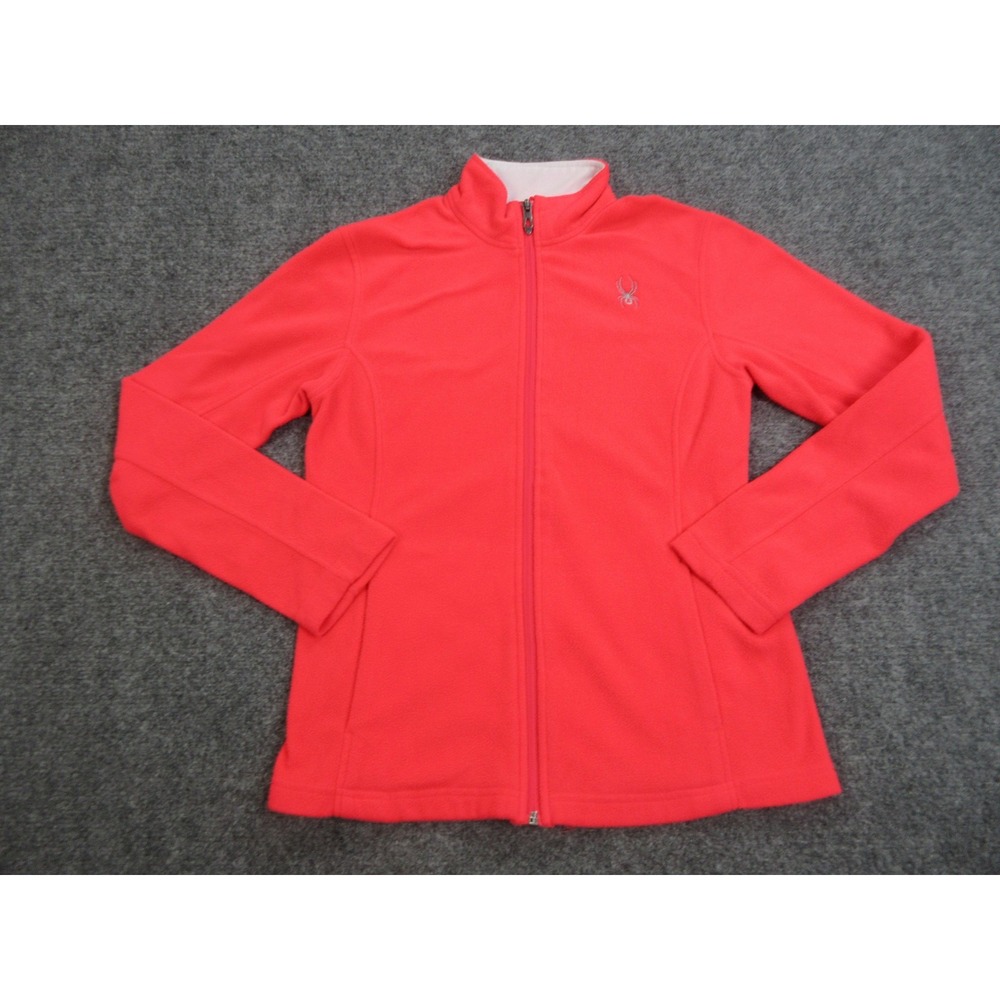 Spyder Fleece Jacket Womens Small Pink Full Zip Embroidered Logo Outdoor